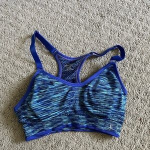 Striped Blue Workout Bra